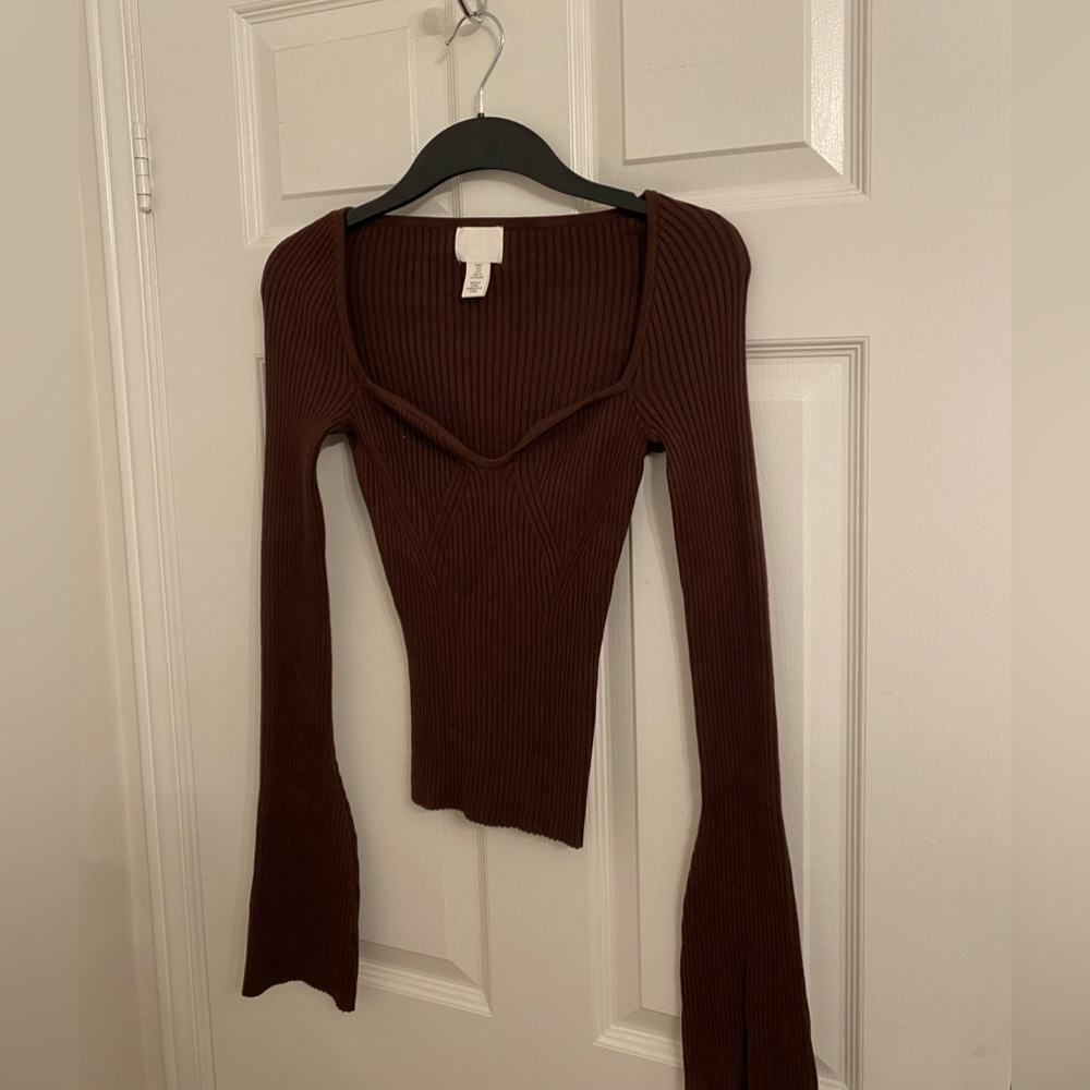 SWEETHEART NECKLINE KNIT TOP H&M